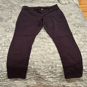 Maroon jeans by Jennifer Lopez. 18 “super skinny”